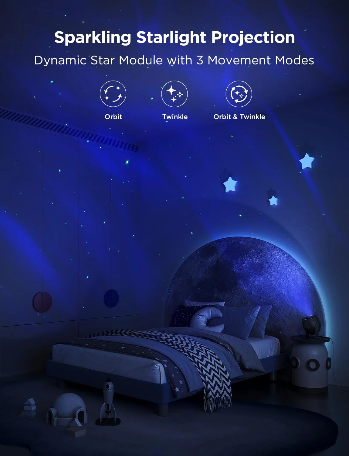 Govee Smart Star Light Projector (Aurora Edition, H6093) – Galaxy Night Light Projector with Matter, Bluetooth Speaker & White Noise - جهاز عرض النجوم الذكي