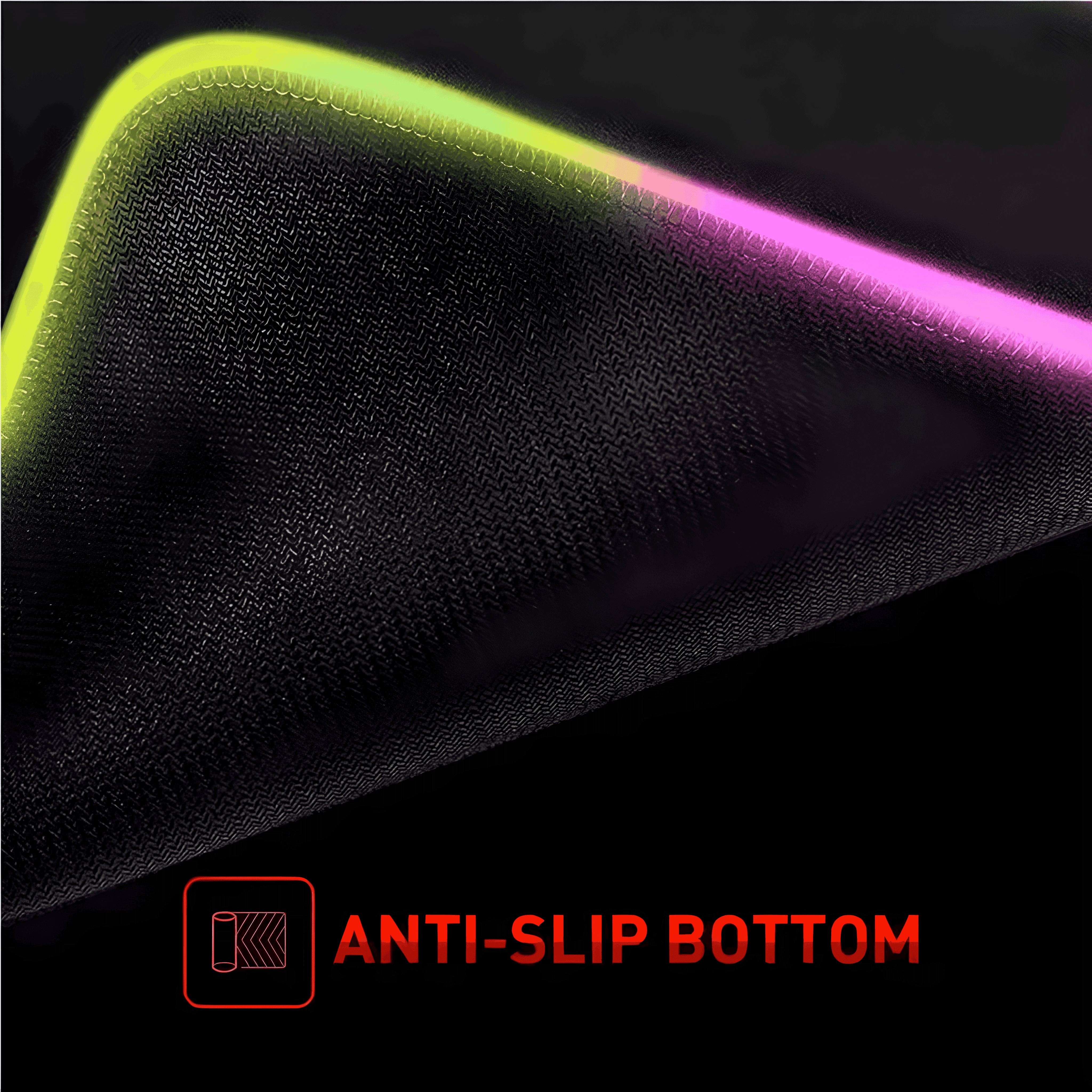 Rog gamer large mousepad XXL RGB with LED suitable for e-sports gamers anti-slip base - 400x900x3mm - موس باد