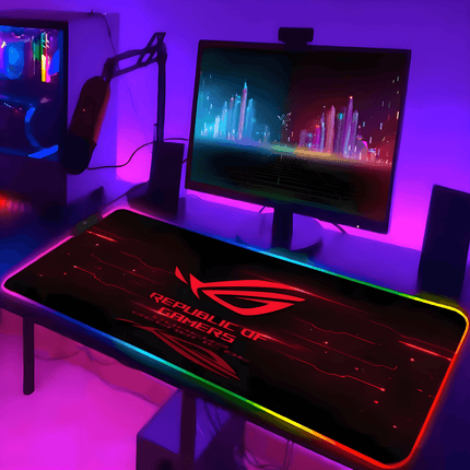 لوحة ماوس ROG RGB لوحة ماوس لطيفة لوحة مفاتيح للألعاب LED لوحة ماوس كمبيوتر ملحقات لوحات المفاتيح حصيرة مكتب الألعاب سجادة ماوس XXL - موس باد 