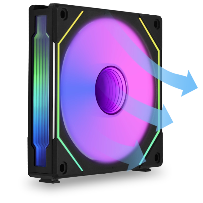 Lian Li UNI Fan SL-INF 120 reverse blade (3pcs) Black - مراوح تبريد