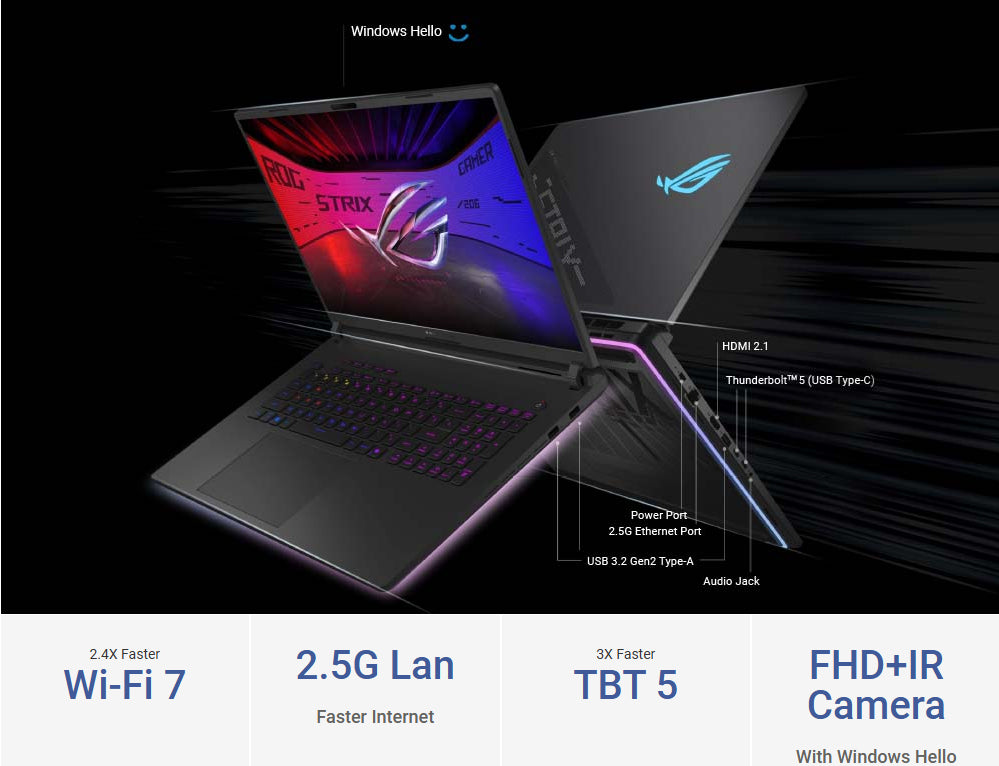 ROG Strix SCAR 18 G835LX Gaming Laptop RTX 5090, Intel Core Ultra 9, 18“ 240Hz - حاسوب محمول اسطوري