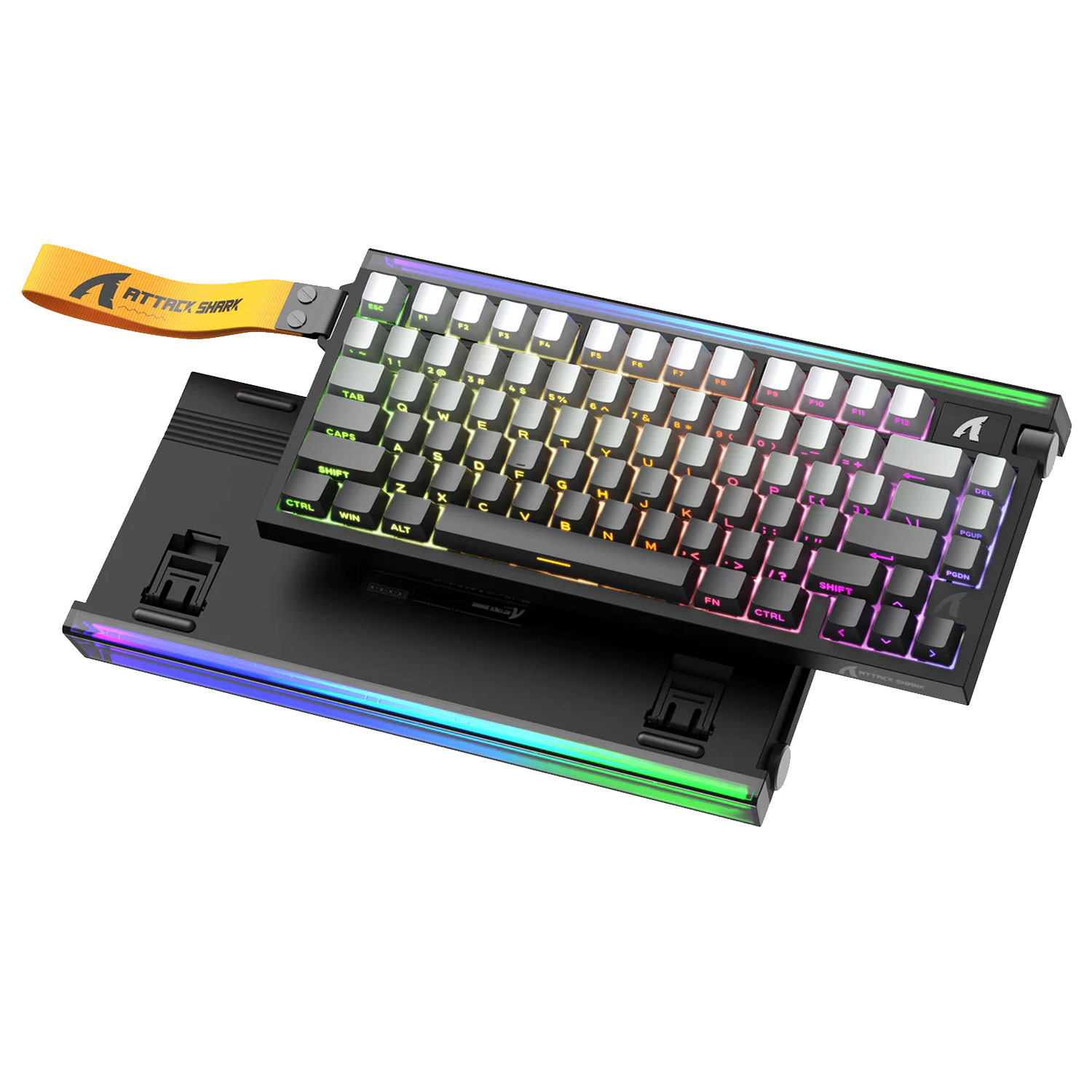 ATTACK SHARK R85 HE Rapid Trigger Keyboard Magnetic Switch with Custom Lightbox Moon Night Black - كيبورد مغناطيسي أسود