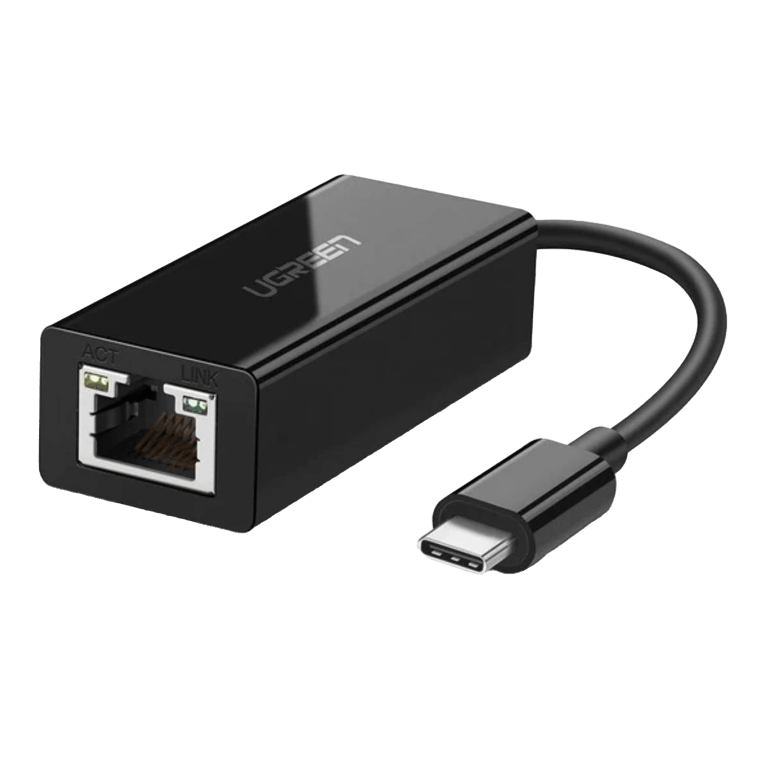 Ugreen USB-C to Ethernet Adapter add10/100/1000Mbp fast Wired Network Black - محول انترنت Ugreen USB-C to Ethernet Adapter add10/100/1000Mbp fast Wired Network Black - محول انترنت