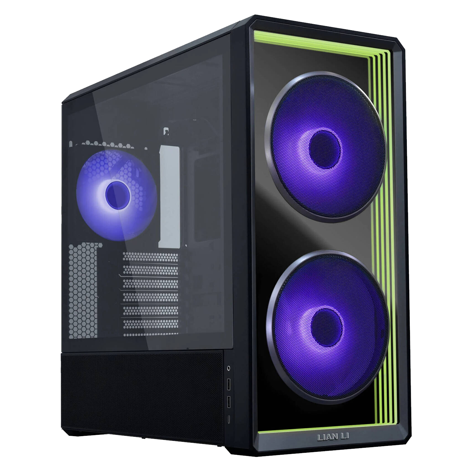 Lian Li LANCOOL 217 INF Infinity Mirror Computer Case, Mid-Tower ATX PC Case with Pre-Installed Fans, Black - كيس اسود