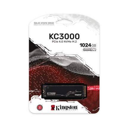 Kingston 1TB PCIe 4.0 NVMe M.2 KC3000 1024 GB - 7000 M/S - High-Performance - مساحة تخزين - PC BUILDER QATAR - Best PC Gaming Store in Qatar 