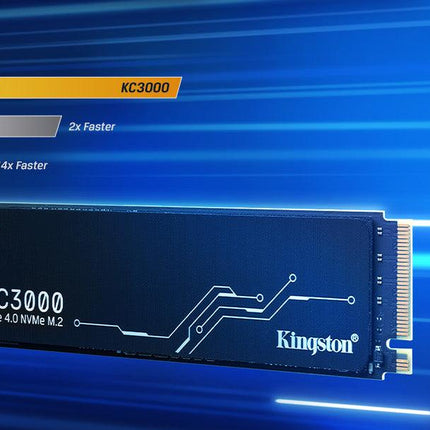 Kingston 2TB KC3000 PCIe 4.0 NVMe M.2 2048 GB - 7000 M/S - High-Performance - مساحة تخزين - PC BUILDER QATAR - Best PC Gaming Store in Qatar 