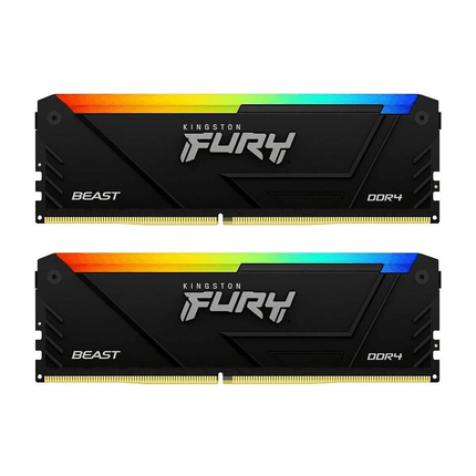 Kingston Fury Beast 16GB (2x8GB) DDR4 3200MT/s CL16 RGB Black XMP - الذاكره العشوائية
