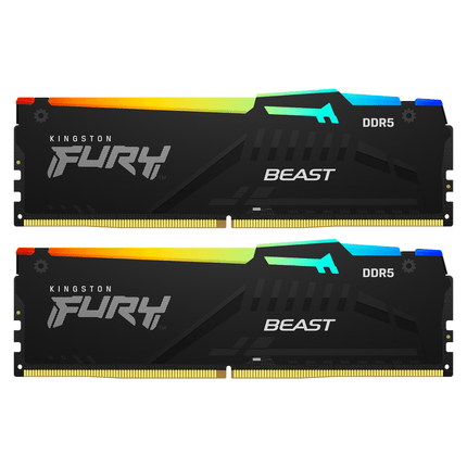 Kingston Fury Beast RGB 16GB 5600MT/s DDR5 (Kit of 2) | Intel XMP 3.0 - الذاكرة العشوائية - PC BUILDER QATAR - Best PC Gaming Store in Qatar 
