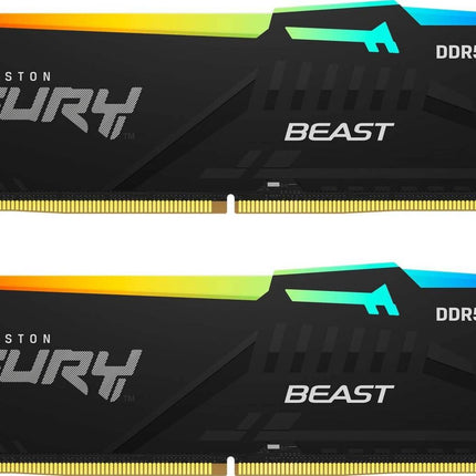 Kingston Fury Beast RGB 32GB (2x16GB) 6000MT/s DDR5 - الذاكرة العشوائية - PC BUILDER QATAR - Best PC Gaming Store in Qatar 