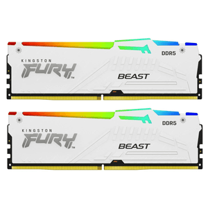 Kingston Fury Beast White RGB 32GB (2x16GB)  5600MT/s DDR5 (Kit of 2) - الذاكرة العشوائية