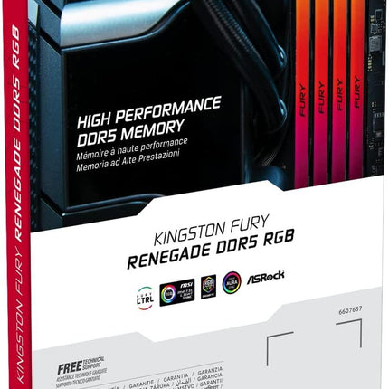 Kingston Fury Renegade RGB 32GB (2x16GB) 7200MT/s DDR5 CL38 DIMM Desktop Memory (Kit of 2) | Overclocking Stability - الذاكرة العشوائية - PC BUILDER QATAR - Best PC Gaming Store in Qatar 