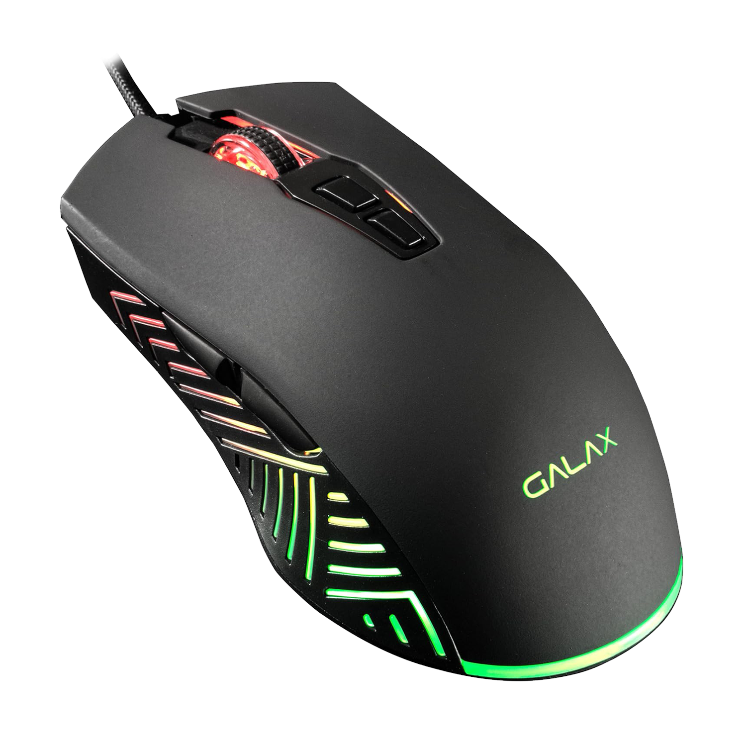Galax Slider-03 USB Wired Gaming Mouse RGB, 7 Programmable Buttons, 7200 DPI, Light Weight - Black - موس ألعاب
