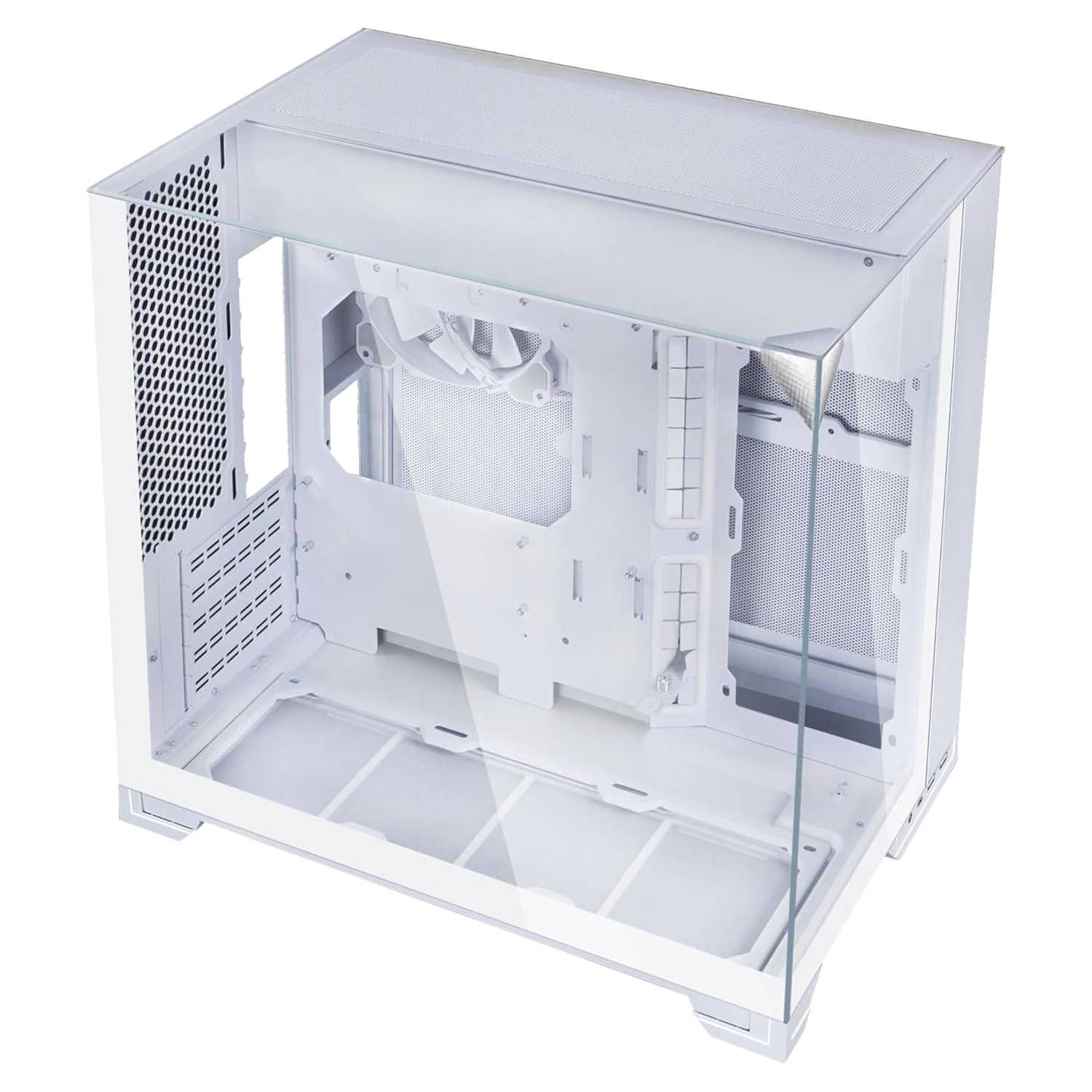 Lian Li O11 Vision-M PC Case White mATX, 140mm Fan, Triple Tempered Glass, Dual-Chamber, Supports 360mm AIO & ATX PSUs White - كيس ابيض Lian Li O11 Vision-M PC Case White mATX, 140mm Fan, Triple Tempered Glass, Dual-Chamber, Supports 360mm AIO & ATX PSUs White - كيس ابيض