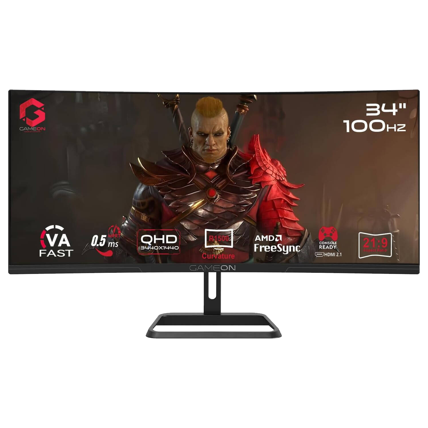 GAMEON GOC34WQHD100VA Curved Gaming Monitor 2K 100Hz34