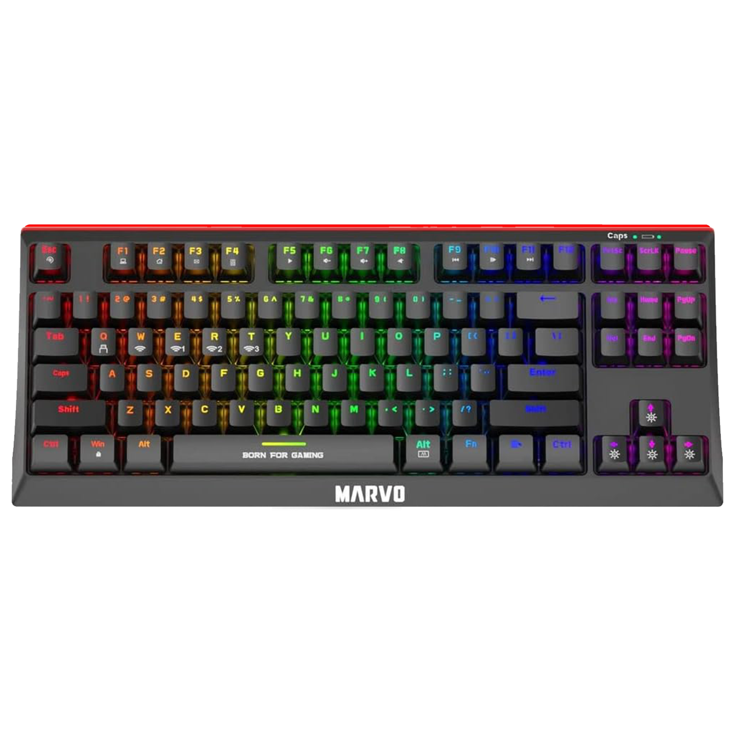Marvo KG953W (Red Switch) 80% Wired & Wireless Modes Mechanical Gaming Keyboard Black - كيبورد وايرليس ميكانيكي Marvo KG953W (Red Switch) 80% Wired & Wireless Modes Mechanical Gaming Keyboard Black - كيبورد وايرليس ميكانيكي