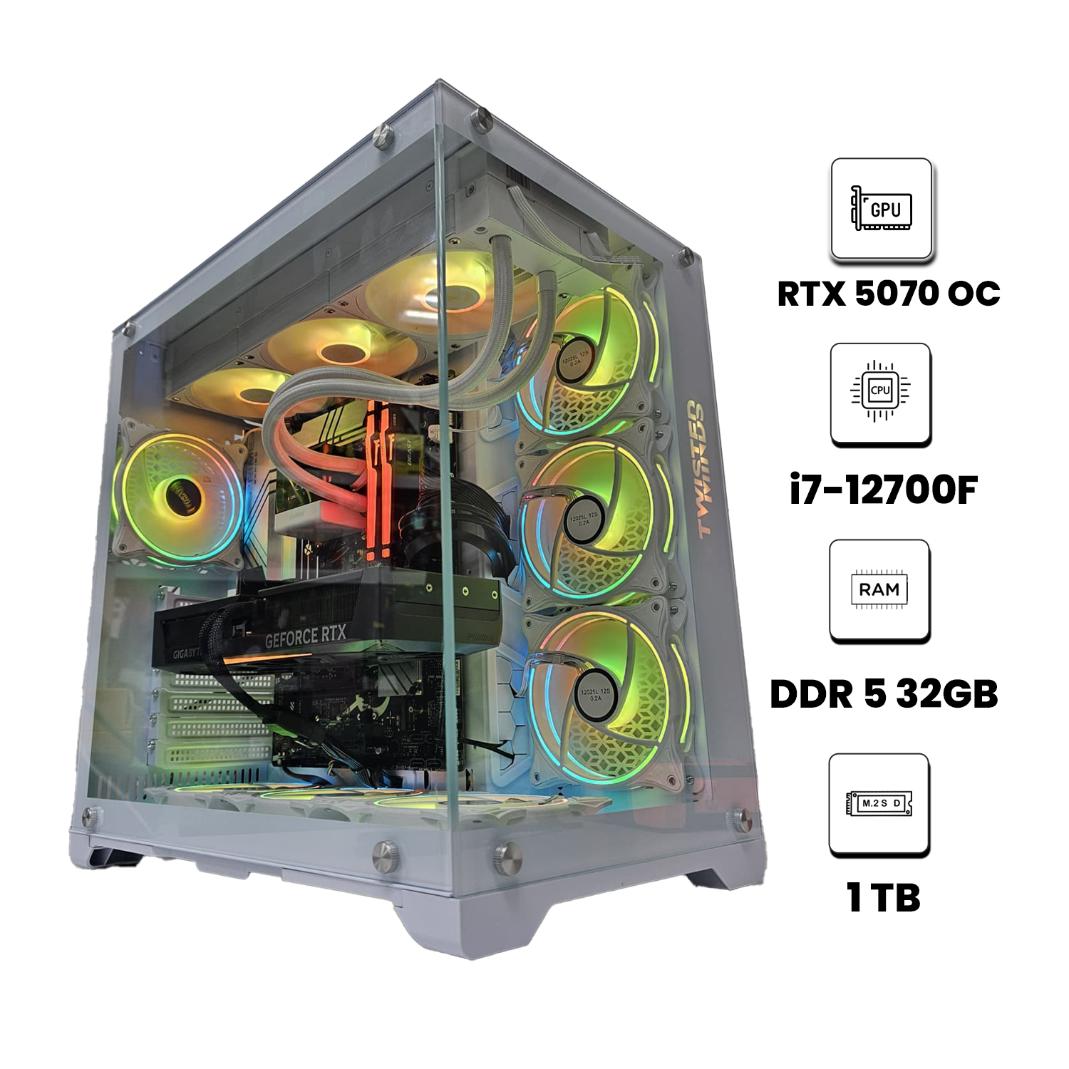 PRO GAMING PC 191 RTX 5070 EAGLE OC SFF 12GB -  i7-12700F - بي سي ألعاب ممتاز