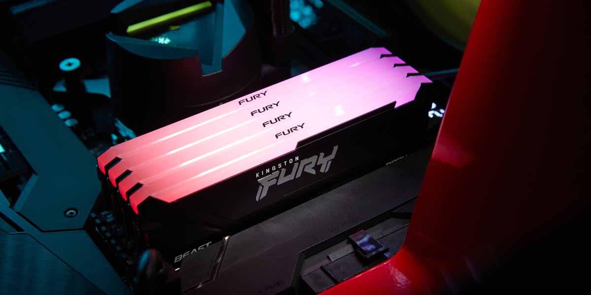 Kingston FURY Beast 16GB (2x8GB) 5600MT/s DDR5 CL36 RGB Desktop Memory Kit of 2 | Infrared Syncing | AMD Expo | Plug N Play - رامات أر جي بي