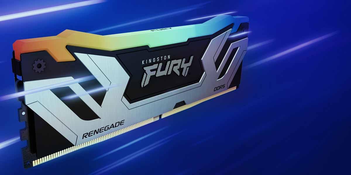 Kingston FURY Renegade 48GB DDR5 6000MT/s RGB  Memory DIMM - Silver/Black - رام مع ار جي بي