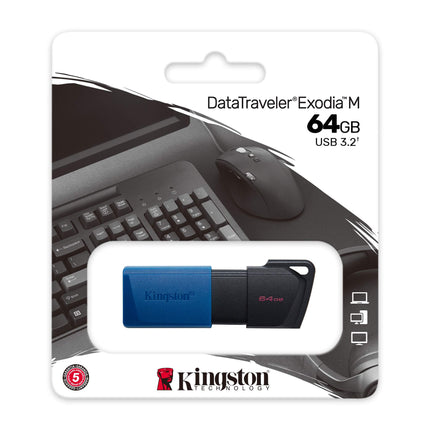 ذاكرة فلاش Kingston USB3.2 Gen 1 DataTraveler Exodia M سعة 64 جيجابايت - ذاكرة فلاش 