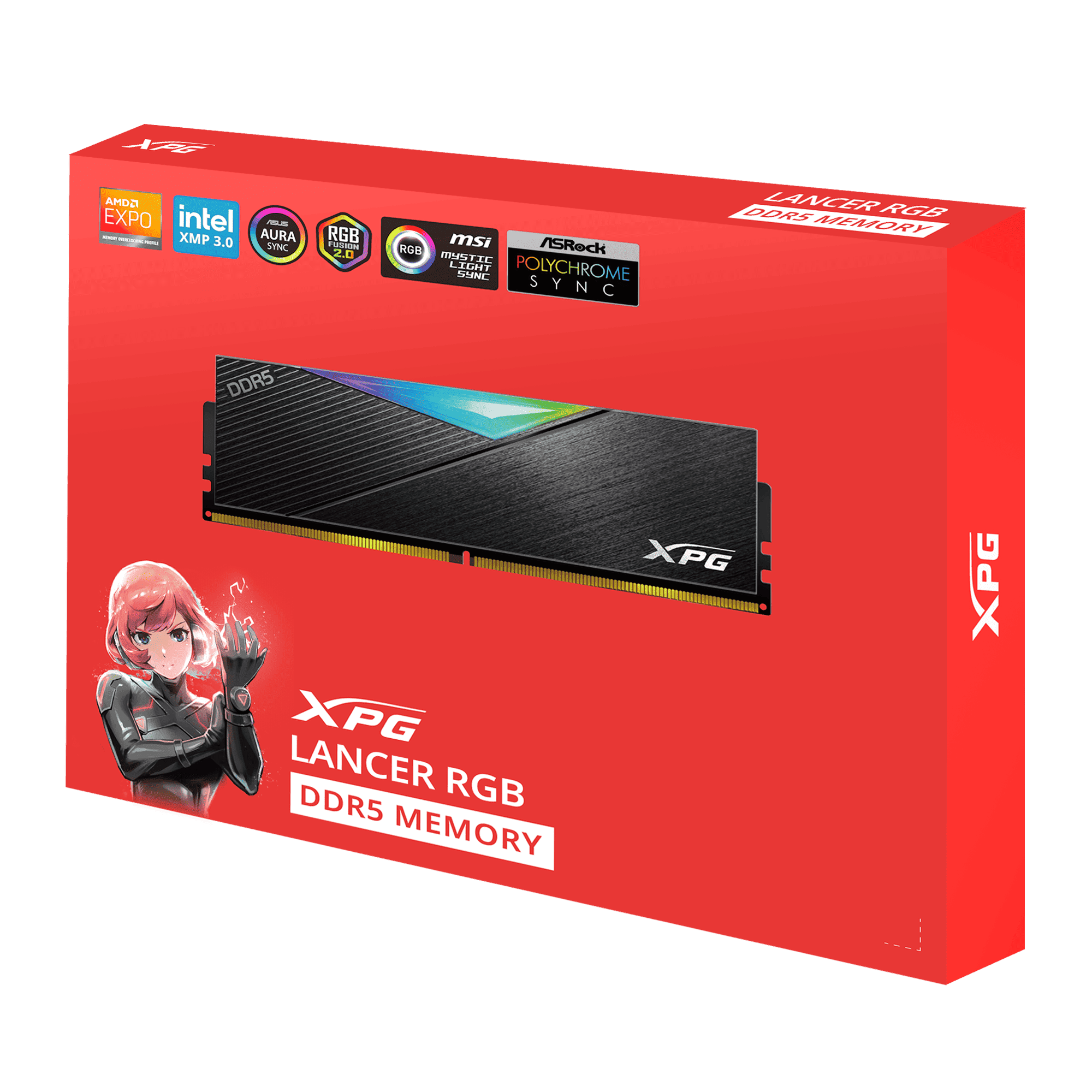 ADATA XPG Lancer RGB 32GB (16GBx2), DDR5, Speed Up to 6000Mhz CL30 Limited Edition Gold - الذاكرة العشوائية