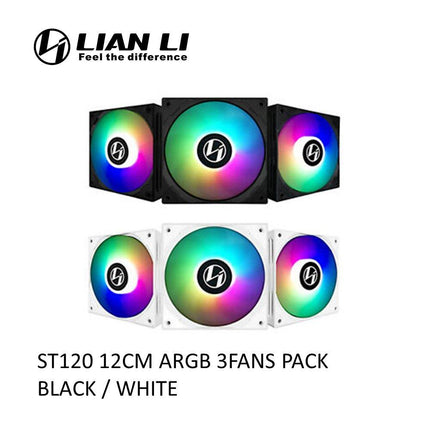 Lian Li ST120 ARGB SINGLE FAN 120mm -black - مروحة تبريد - PC BUILDER QATAR - Best PC Gaming Store in Qatar 