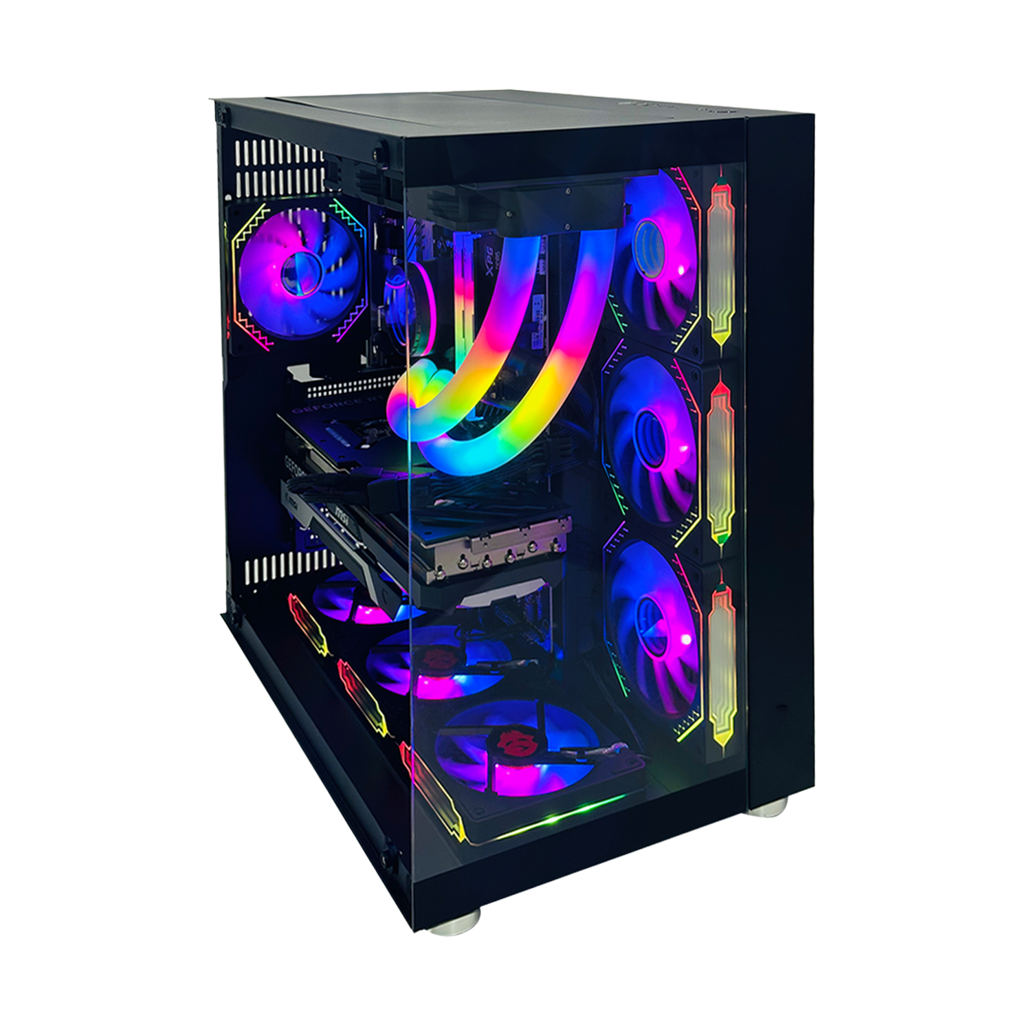 WJCOOLMAN ROBIN 1 7Fan UNI BLACK MID TOWER CASE - كيس