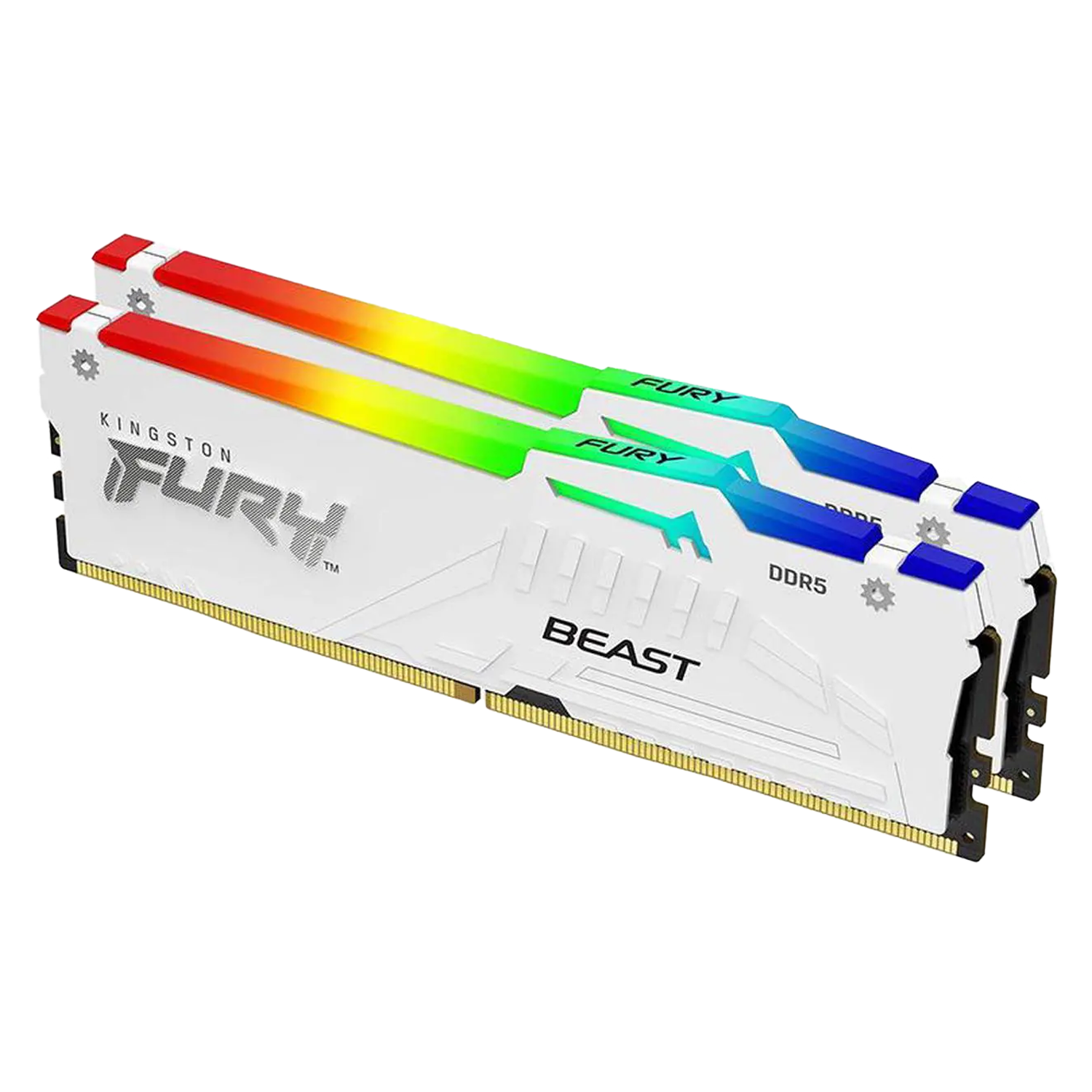 Kingston Fury Beast 64GB (2x32GB) DDR5 6400MT/s CL32 White RGB EXPO - الذاكرة العشوائية Kingston Fury Beast 64GB (2x32GB) DDR5 6400MT/s CL32 White RGB EXPO - الذاكرة العشوائية