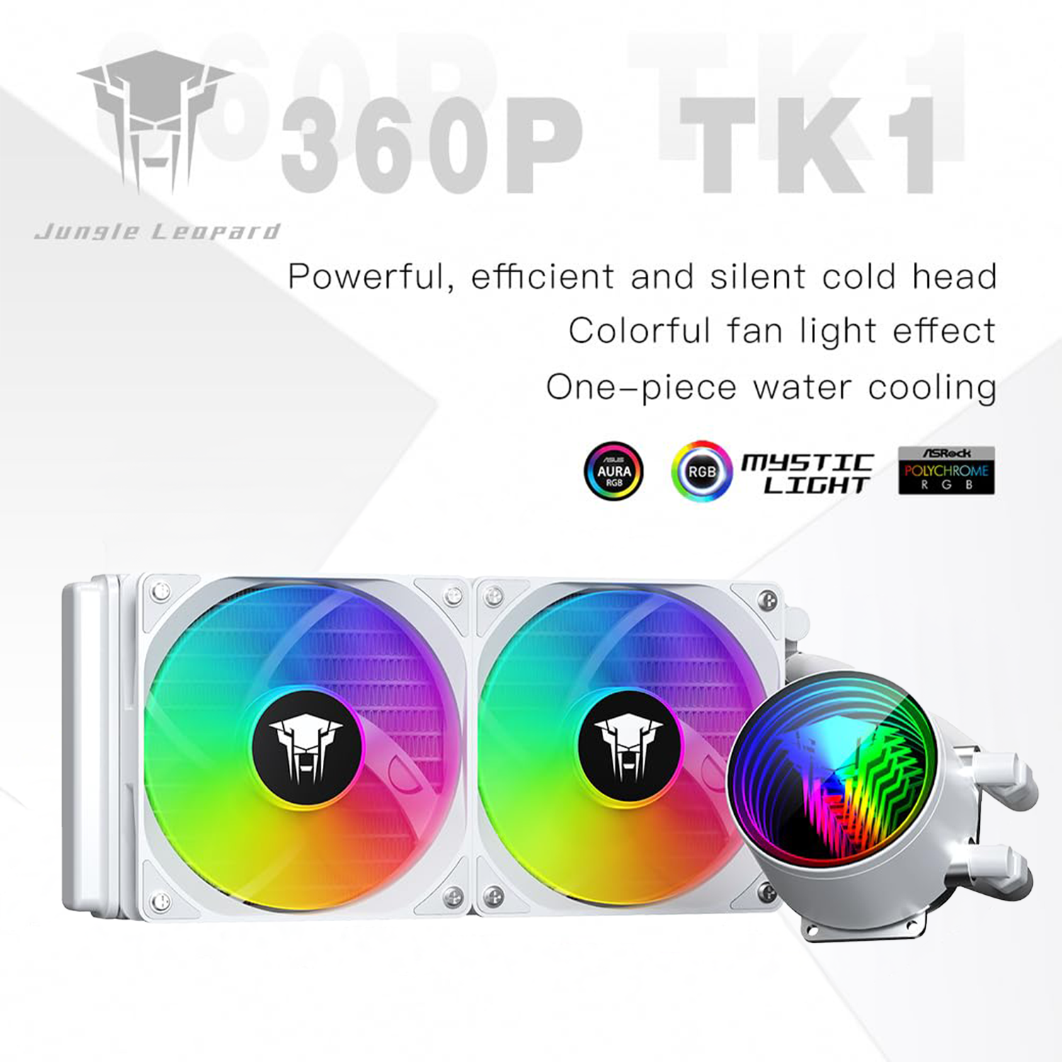 JUNGLE LEOPARD TK1 240P ARGB CPU White Liquid Cooler - مبرد مائي