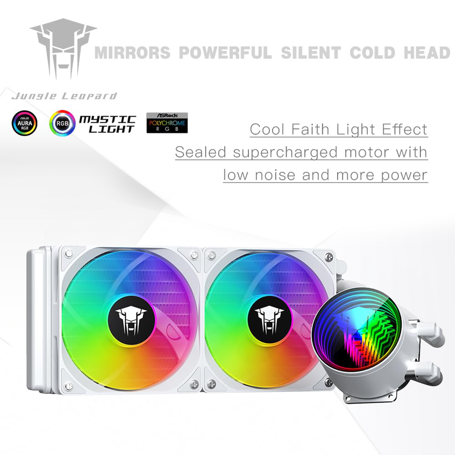 JUNGLE LEOPARD TK1 240P ARGB CPU White Liquid Cooler - مبرد مائي