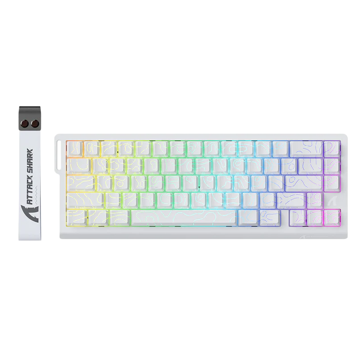 ATTACK SHARK X68 HE Rapid Trigger 60% Keyboard Magnetic Switch White Line - كيبورد مغناطيسي