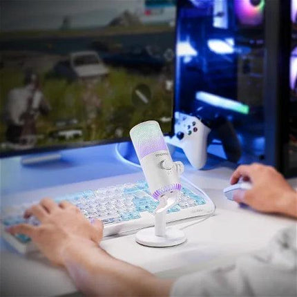 MAONO DM30 RGB White Microphone - ميكروفون - PC BUILDER QATAR - Best PC Gaming Store in Qatar 