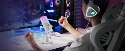 MAONO DM30 RGB White Microphone - ميكروفون - PC BUILDER QATAR - Best PC Gaming Store in Qatar 