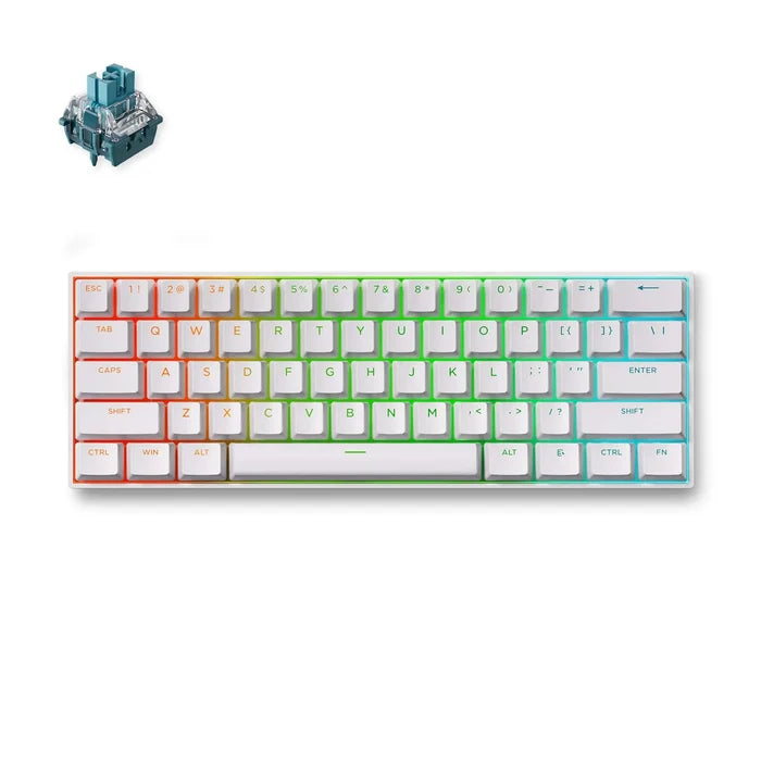 MCHOSE Ace60-7A Pro White Uranus Magnetic Switch 60% Gaming Keyboard - كيبورد مغناطيسي أبيض