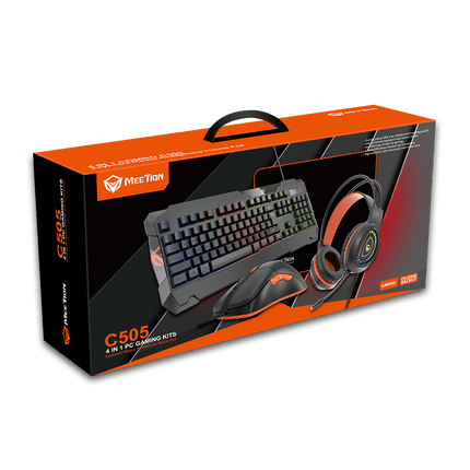 MeeTion 4 in 1 PC Gaming Kit C505 Mouse, Keyboard, Headset and Mousepad - ماوس | حصيرة الموس | سماعة | كيبورد