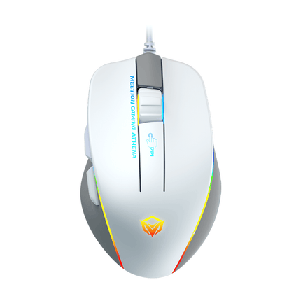 MeeTion Wired Weight Adjusted Gaming Mouse - White - ماوس