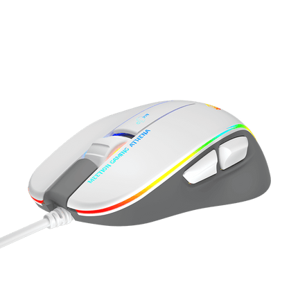 MeeTion Wired Weight Adjusted Gaming Mouse - White - ماوس