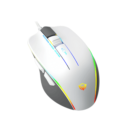 MeeTion Wired Weight Adjusted Gaming Mouse - White - ماوس