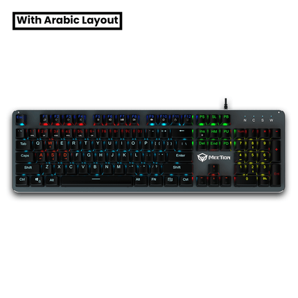 MeeTion MK007 Mechanical English  Arabic Keyboard - كيبورد ميكانيكي مع احرف عربيه