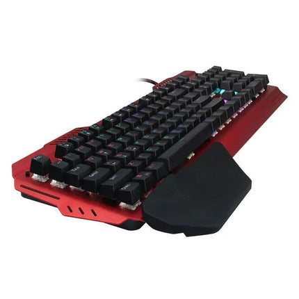 MeeTion MK20 Mechanical English  Arabic Keyboard Blue Switches - Red - كيبورد ميكانيكي مع احرف عربيه