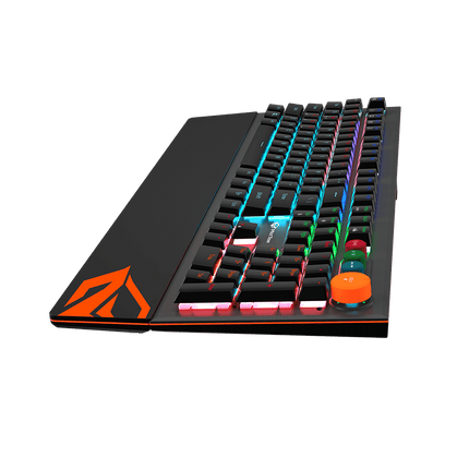 MeeTion Colorful Adjustable Rainbow Backlight Mechanical English / Arabic Gaming Keyboard Blue Switches - كيبورد ميكانيكي مع احرف عربيه