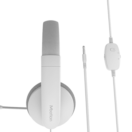 MeeTion Telephony Headset 3.5 jack - White - سماعة⁩