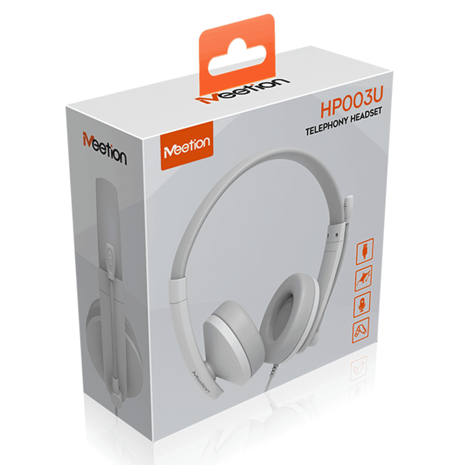 MeeTion Telephony Office Headset USB - White - سماعة MeeTion Telephony Office Headset USB - White - سماعة