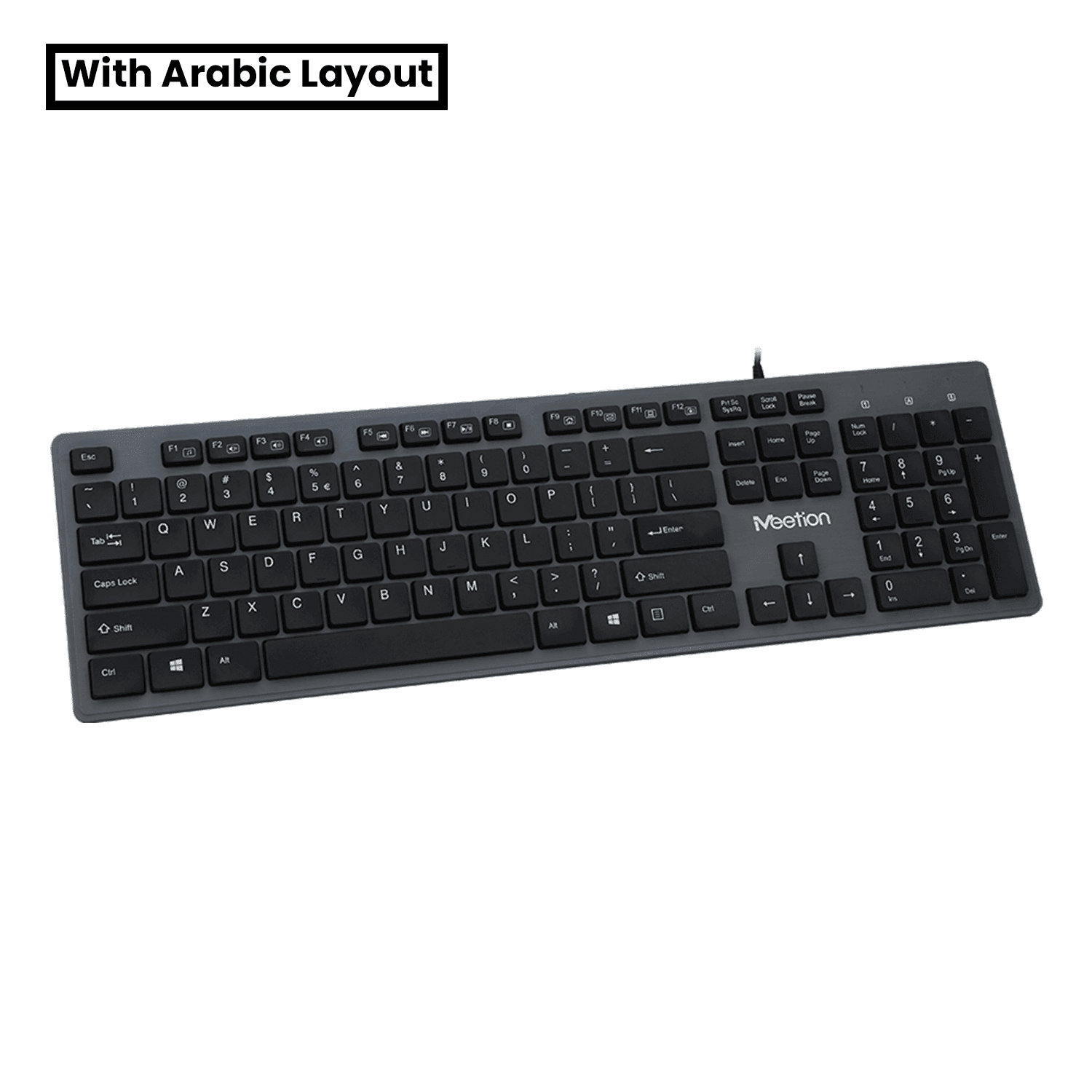MeeTion Ultra Thin Chocolate Wired English / Arabic Office Keyboard K841 - كيبورد مكتبي مع احرف عربيه MeeTion Ultra Thin Chocolate Wired English / Arabic Office Keyboard K841 - كيبورد مكتبي مع احرف عربيه