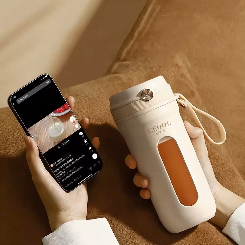 CEOOL Portable Juicer 10-Blade Portable Electric Blender, 350ML USB Rechargeable Smoothie Maker, Juicer, and Fruit Mixer - خلاط فواكه محمول