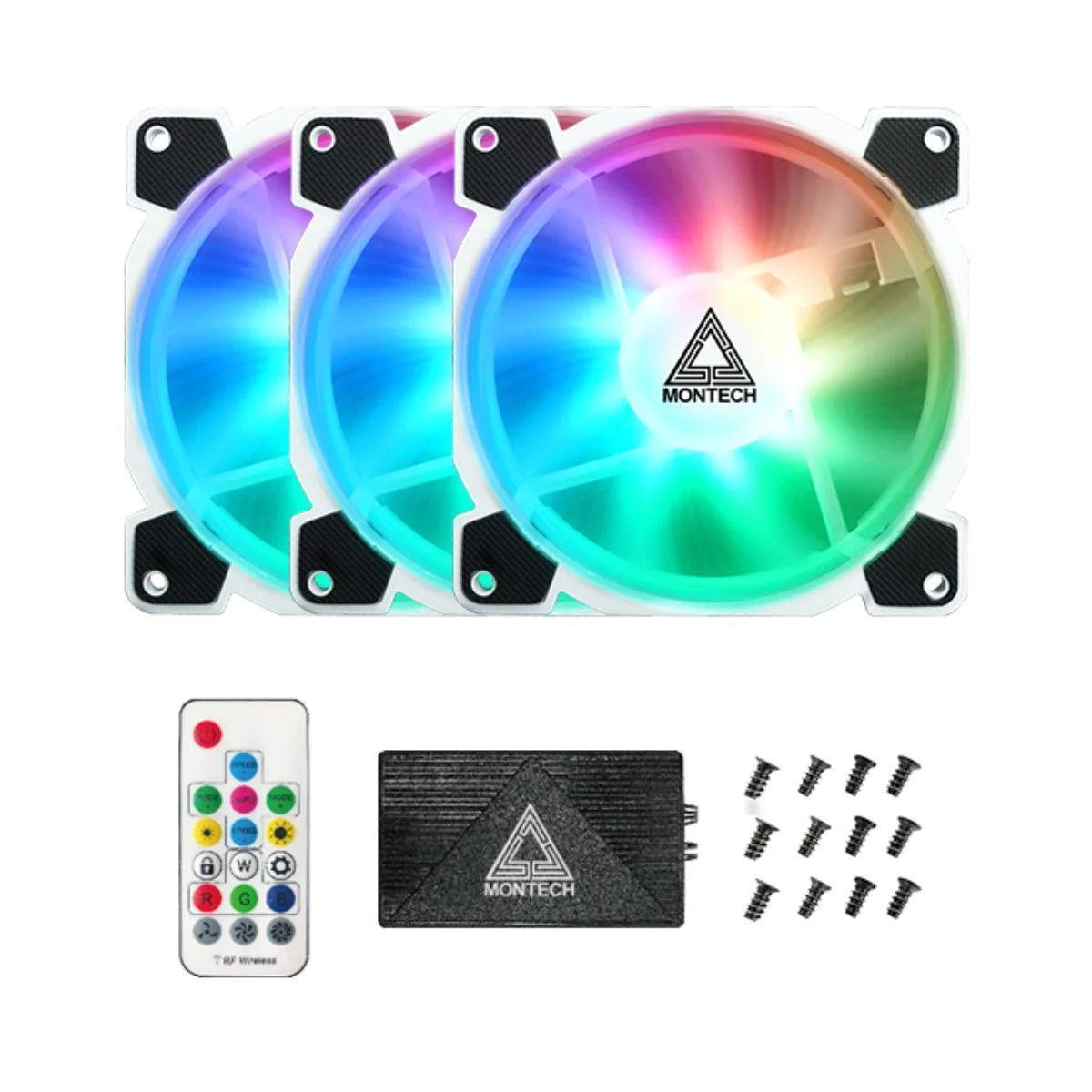 Montech Z3 PRO ARGB PWM 3 IN 1 Fan - White - مروحة تبريد Montech Z3 PRO ARGB PWM 3 IN 1 Fan - White - مروحة تبريد