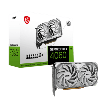 MSI GeForce RTX 4060 VENTUS 2X OC 8G GDDR6 Graphics Card - White - كرت شاشة