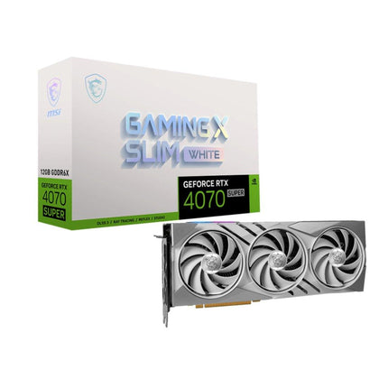 MSI GeForce RTX 4070 Super 12GB GDDR6X Gaming X Slim Graphics Card - White Edition - كرت شاشة - PC BUILDER QATAR - Best PC Gaming Store in Qatar 