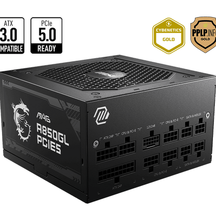 MSI MAG A850GL PCIe5 850W Gold ATX Fully Modular Power Supply - Black - مزود طاقة - PC BUILDER QATAR - Best PC Gaming Store in Qatar 