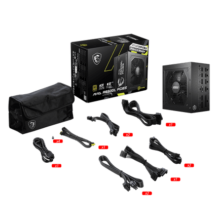 MSI MAG A850GL PCIe5 850W Gold ATX Fully Modular Power Supply - Black - مزود طاقة - PC BUILDER QATAR - Best PC Gaming Store in Qatar 