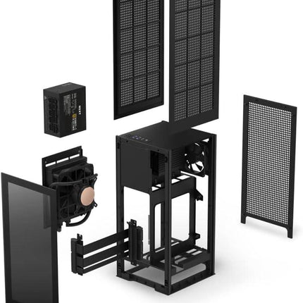 NZXT H1 Tempered Glass Mini ITX Case - Black - صندوق - PC BUILDER QATAR - Best PC Gaming Store in Qatar 